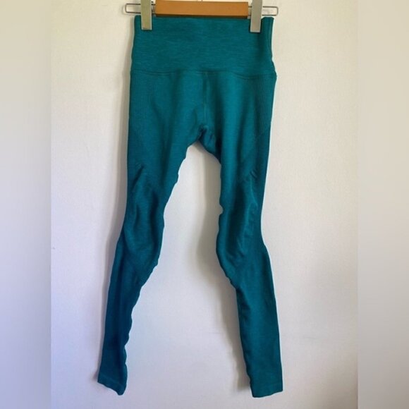 Alphalete Compression Tight Workout Spandex High-Rise Leggings • Turquoise • XS - Picture 1 of 10